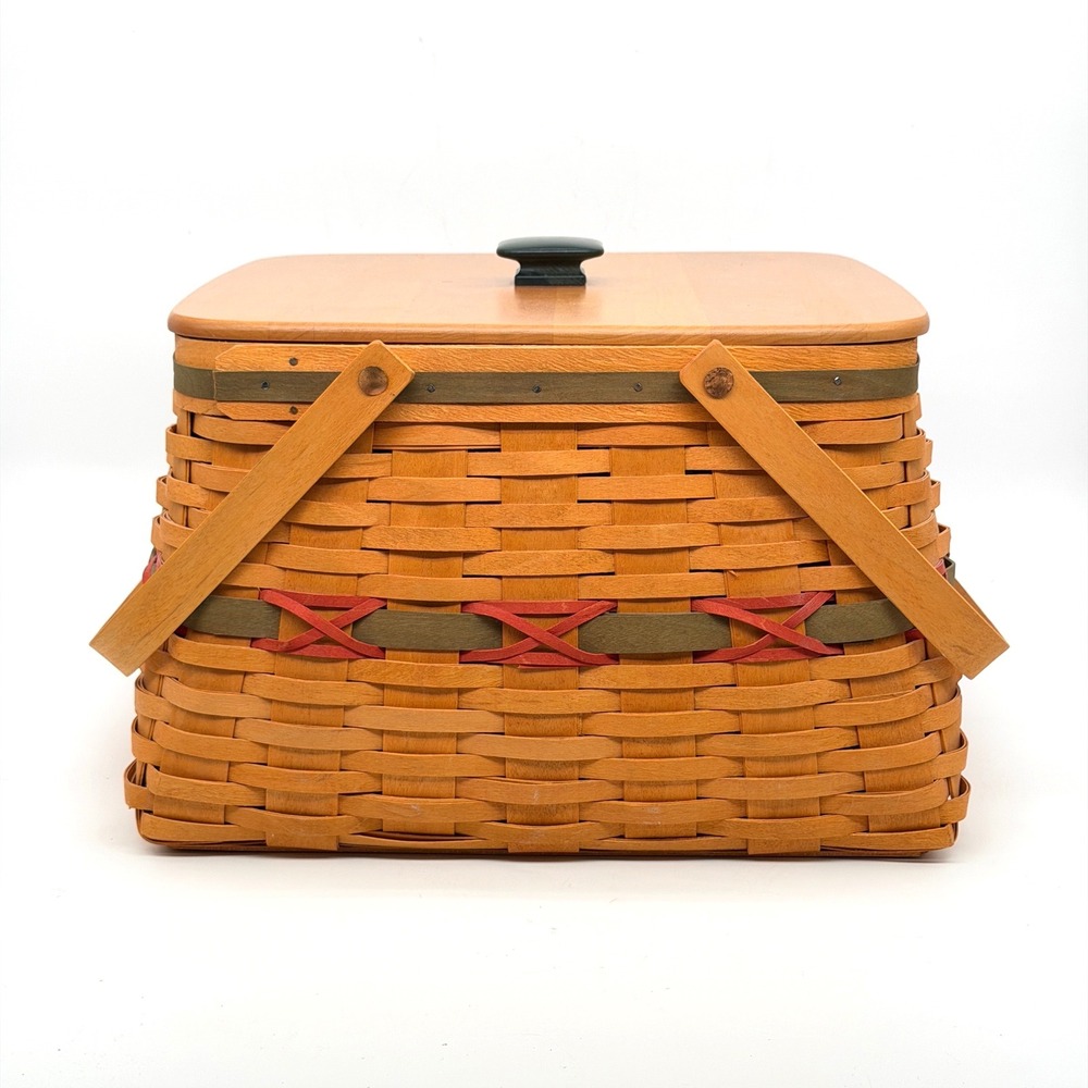 Longaberger 2000 Century Celebration Basket with Wood Lid and Protector Great